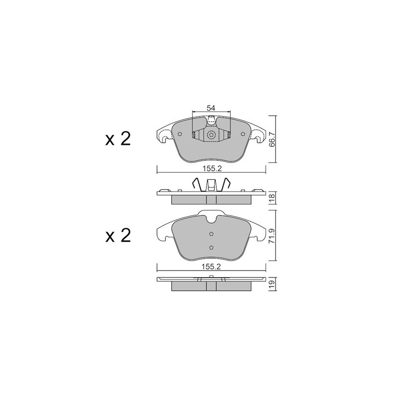 Jeu de quatre plaquettes de frein à disque AISIN