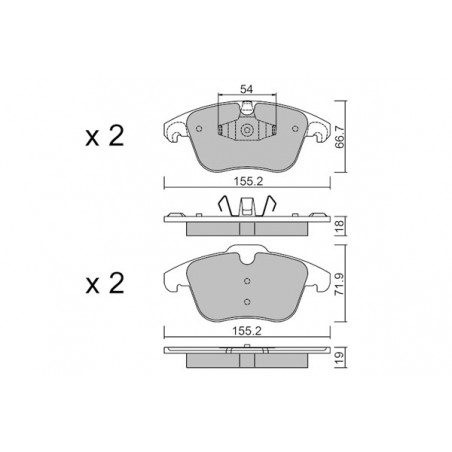 Jeu de quatre plaquettes de...