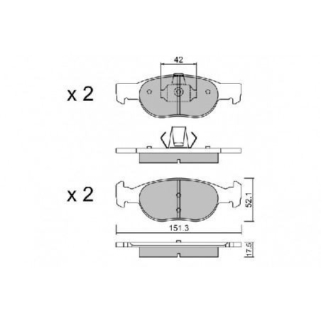Jeu de quatre plaquettes de...