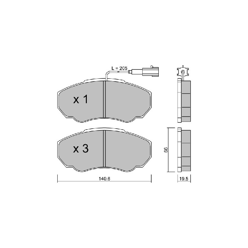 Jeu de quatre plaquettes de frein à disque AISIN