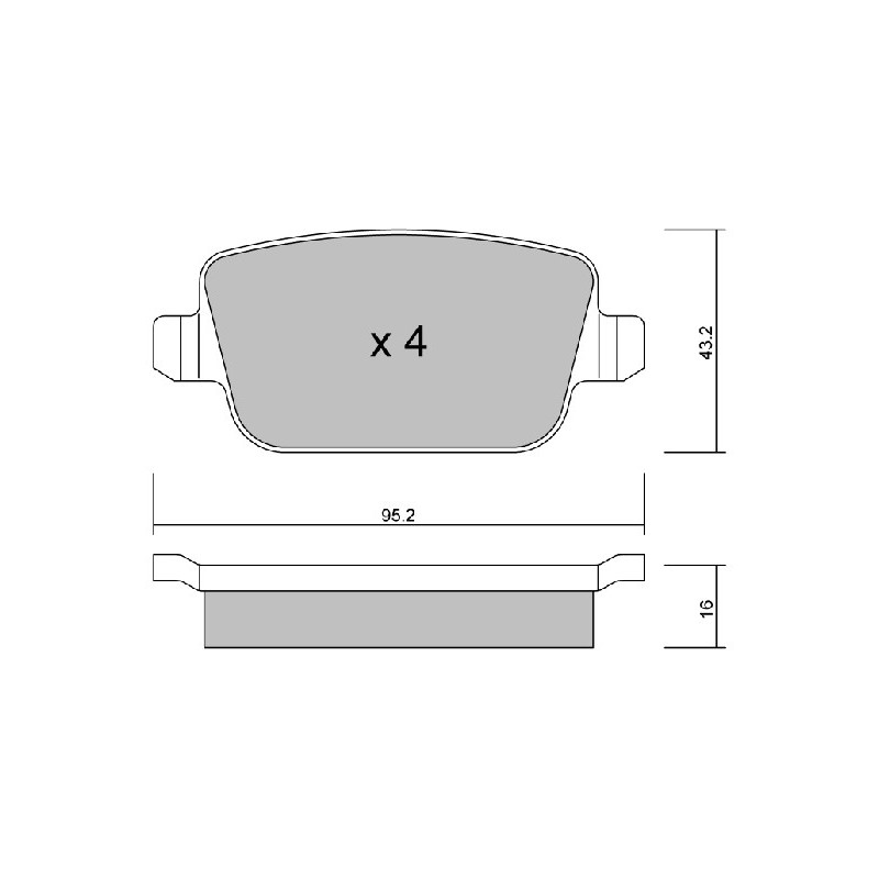 Jeu de quatre plaquettes de frein à disque AISIN