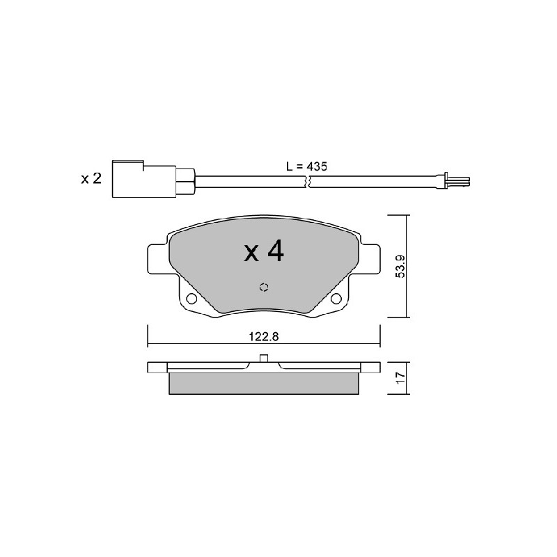Jeu de quatre plaquettes de frein à disque AISIN
