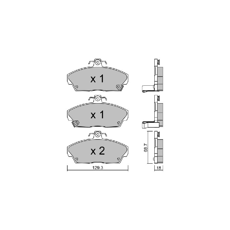 Jeu de quatre plaquettes de frein à disque AISIN