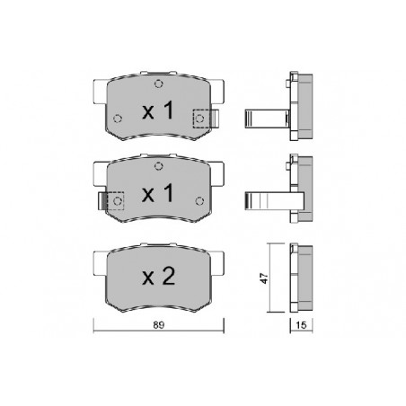 Jeu de quatre plaquettes de...