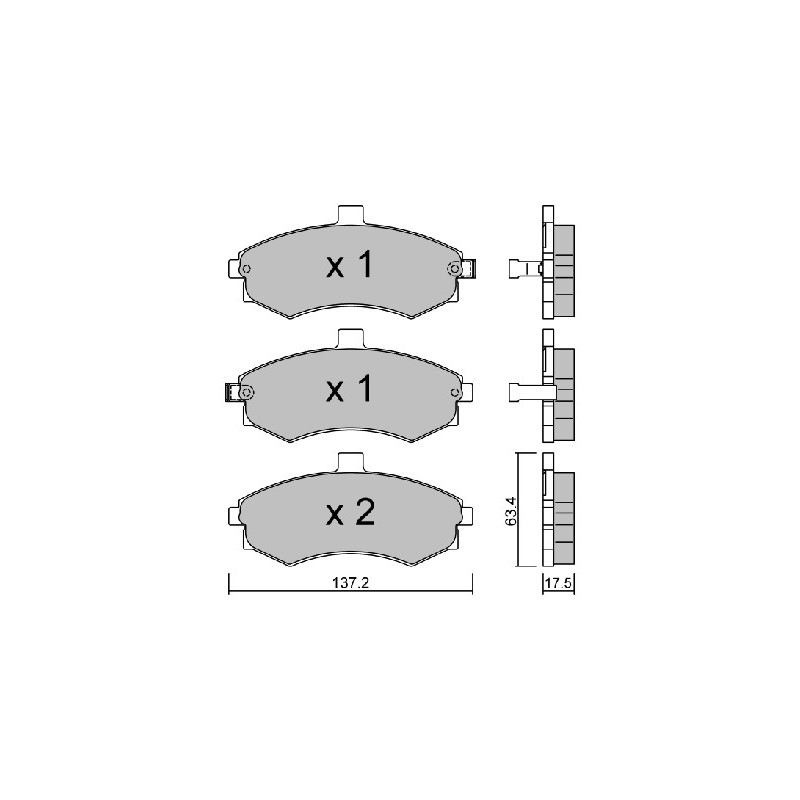 Jeu de quatre plaquettes de frein à disque AISIN