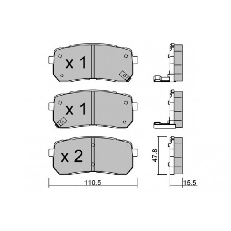 Jeu de quatre plaquettes de...