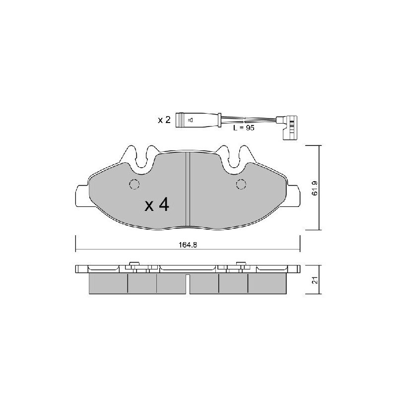 Jeu de quatre plaquettes de frein à disque AISIN