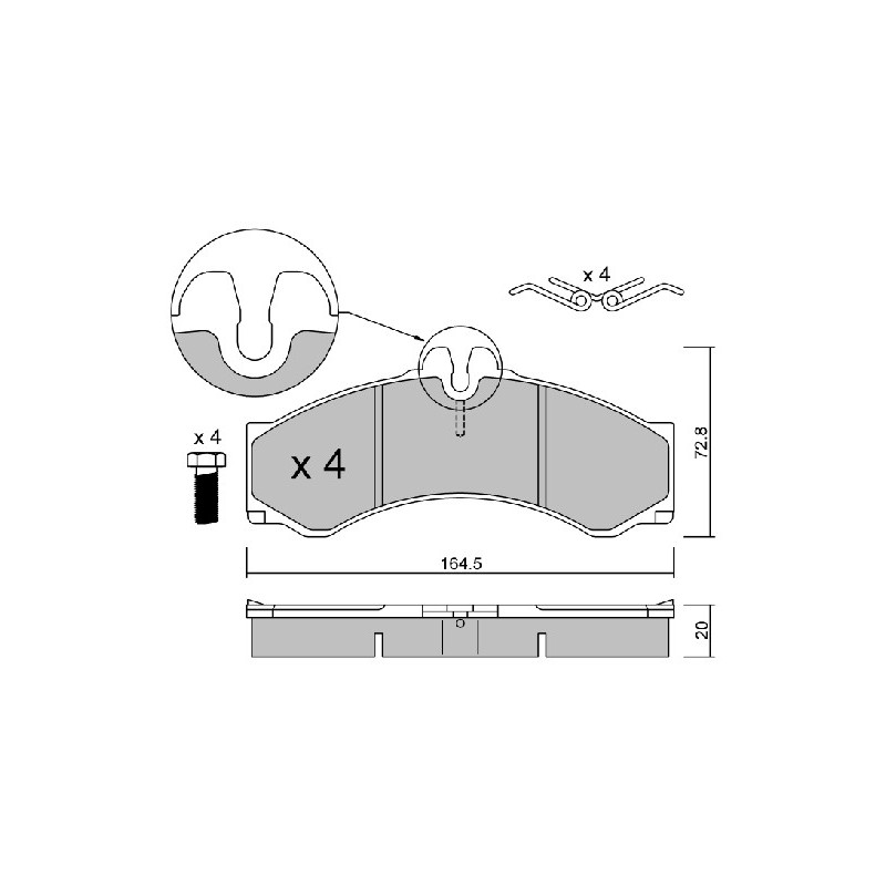 Jeu de quatre plaquettes de frein à disque AISIN