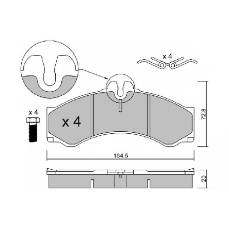 Jeu de quatre plaquettes de...