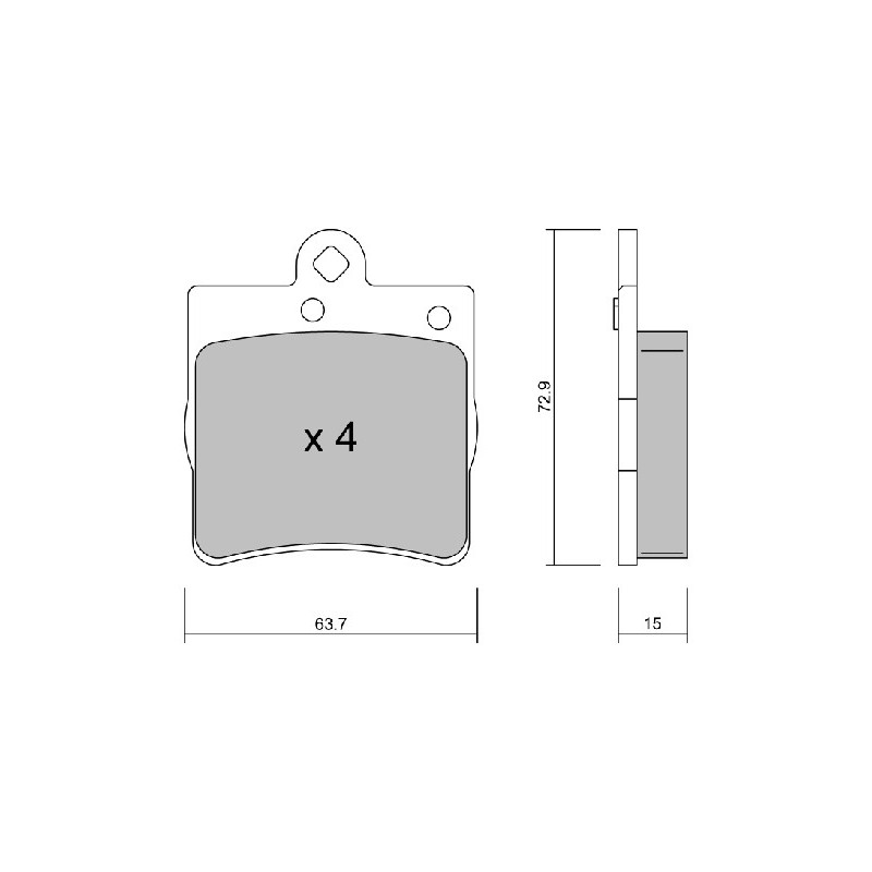 Jeu de quatre plaquettes de frein à disque AISIN