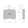 Jeu de quatre plaquettes de frein à disque AISIN