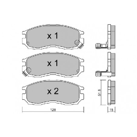 Jeu de quatre plaquettes de...