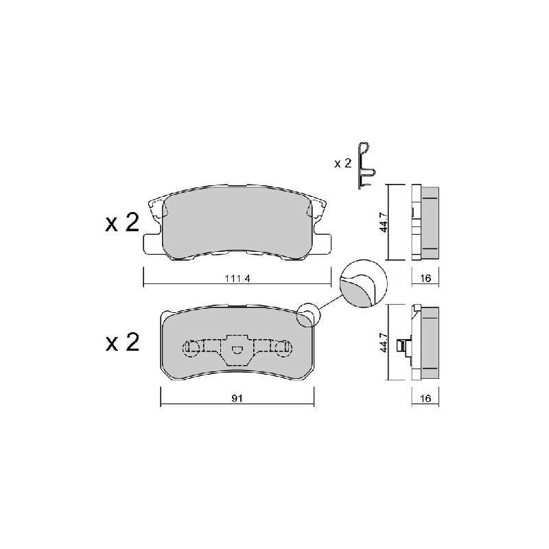 Jeu de quatre plaquettes de frein à disque AISIN