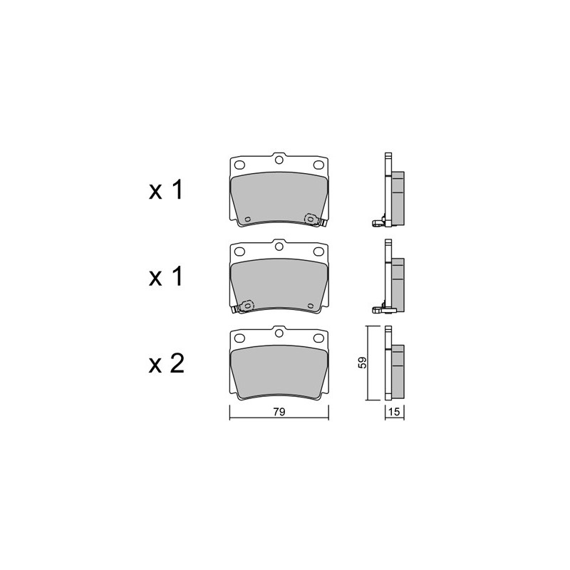 Jeu de quatre plaquettes de frein à disque AISIN