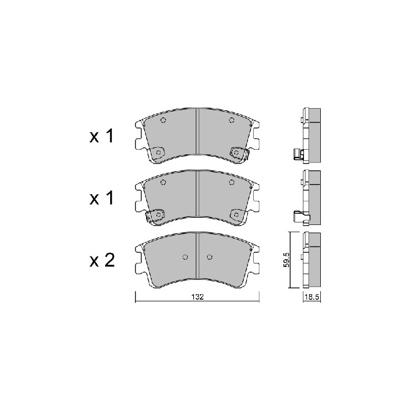 Jeu de quatre plaquettes de frein à disque AISIN