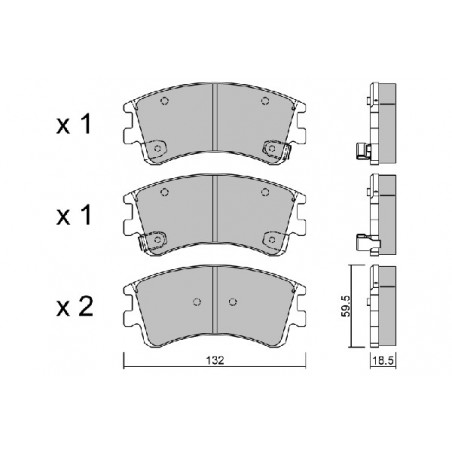 Jeu de quatre plaquettes de...
