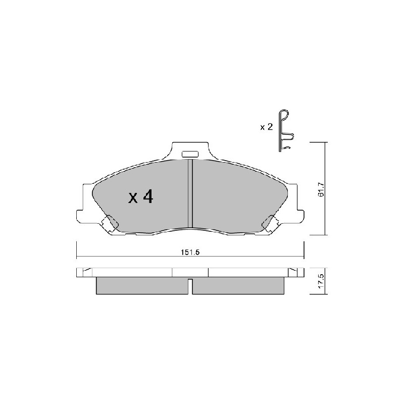 Jeu de quatre plaquettes de frein à disque AISIN