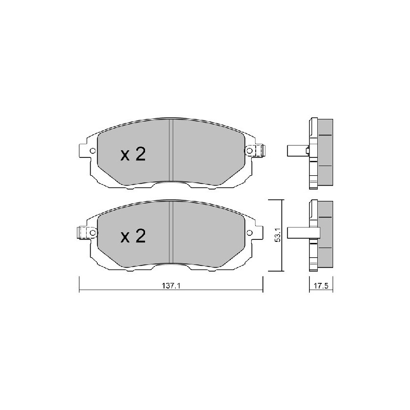 Jeu de quatre plaquettes de frein à disque AISIN