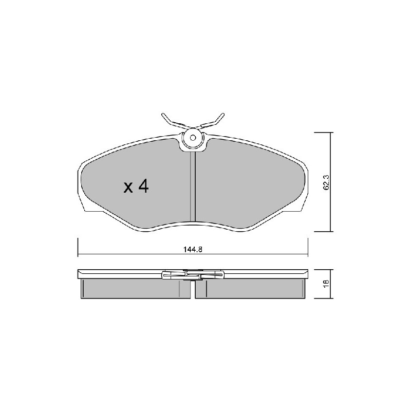 Jeu de quatre plaquettes de frein à disque AISIN