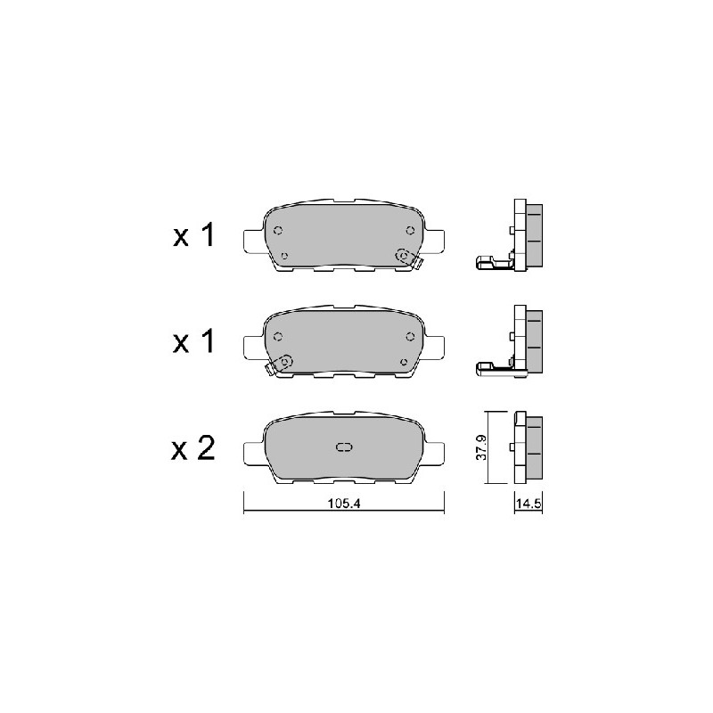 Jeu de quatre plaquettes de frein à disque AISIN