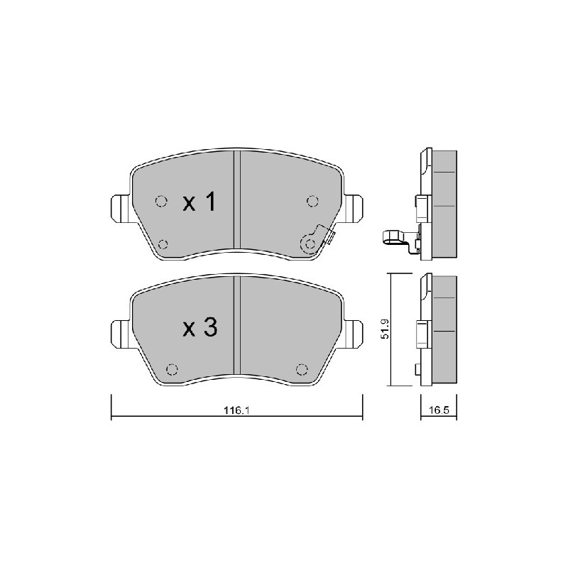 Jeu de quatre plaquettes de frein à disque AISIN