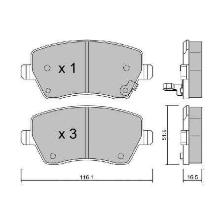 Jeu de quatre plaquettes de...