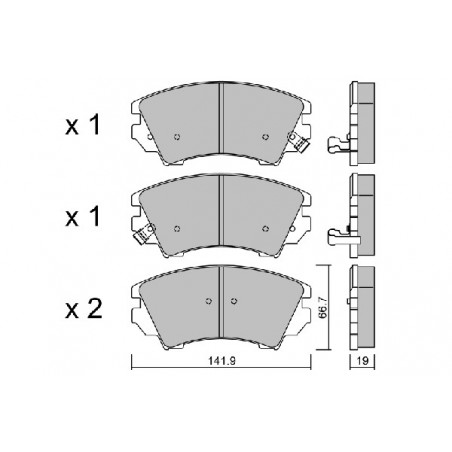 Jeu de quatre plaquettes de...