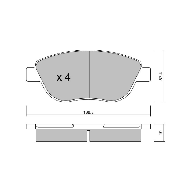 Jeu de quatre plaquettes de frein à disque AISIN