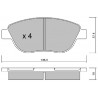 Jeu de quatre plaquettes de frein à disque AISIN