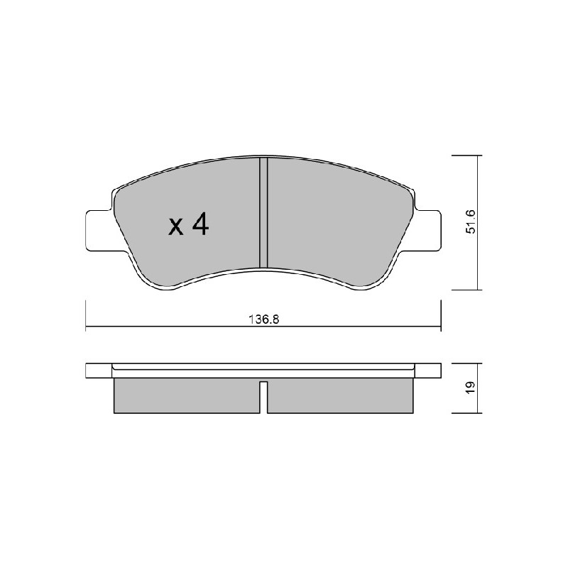 Jeu de quatre plaquettes de frein à disque AISIN