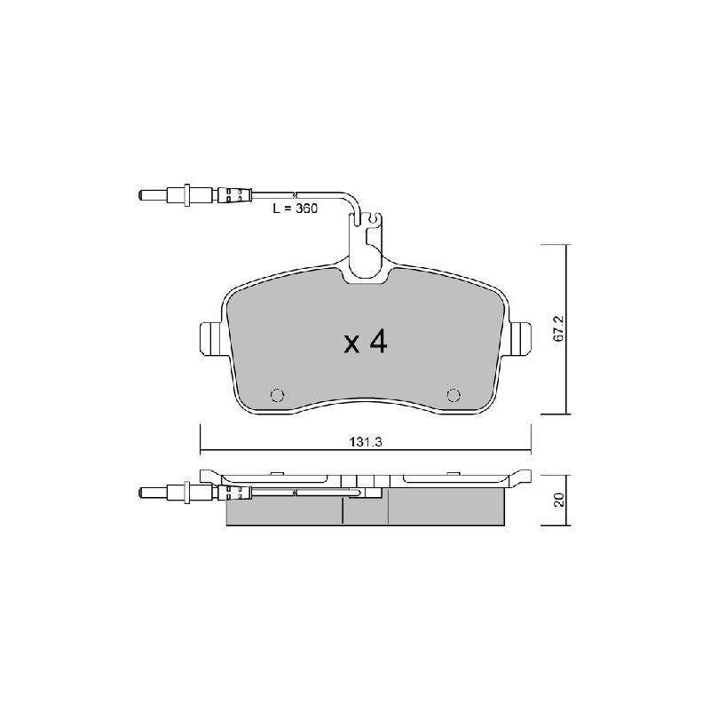 Jeu de quatre plaquettes de frein à disque AISIN