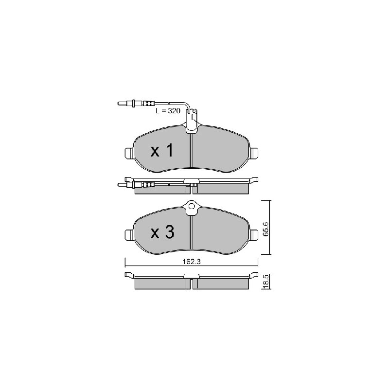 Jeu de quatre plaquettes de frein à disque AISIN