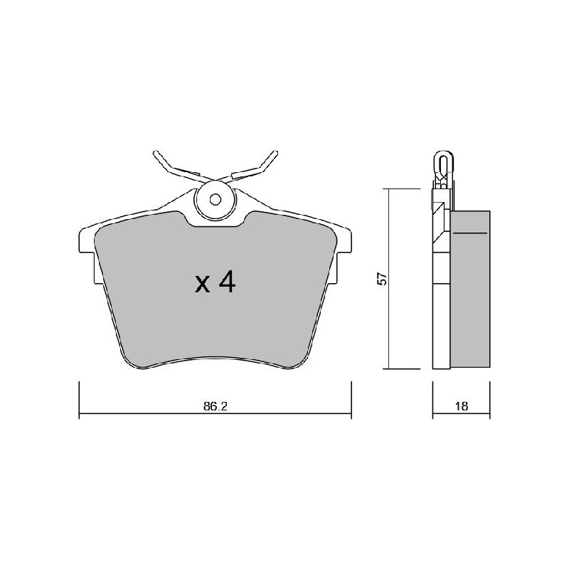 Jeu de quatre plaquettes de frein à disque AISIN