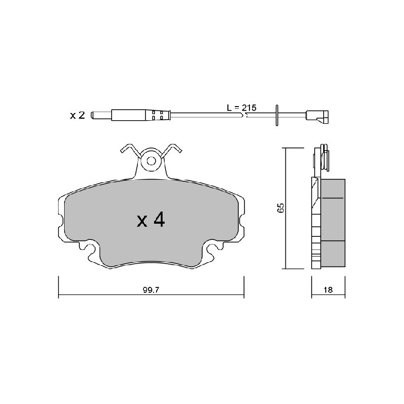 Jeu de quatre plaquettes de frein à disque AISIN