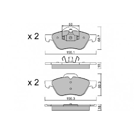 Jeu de quatre plaquettes de...