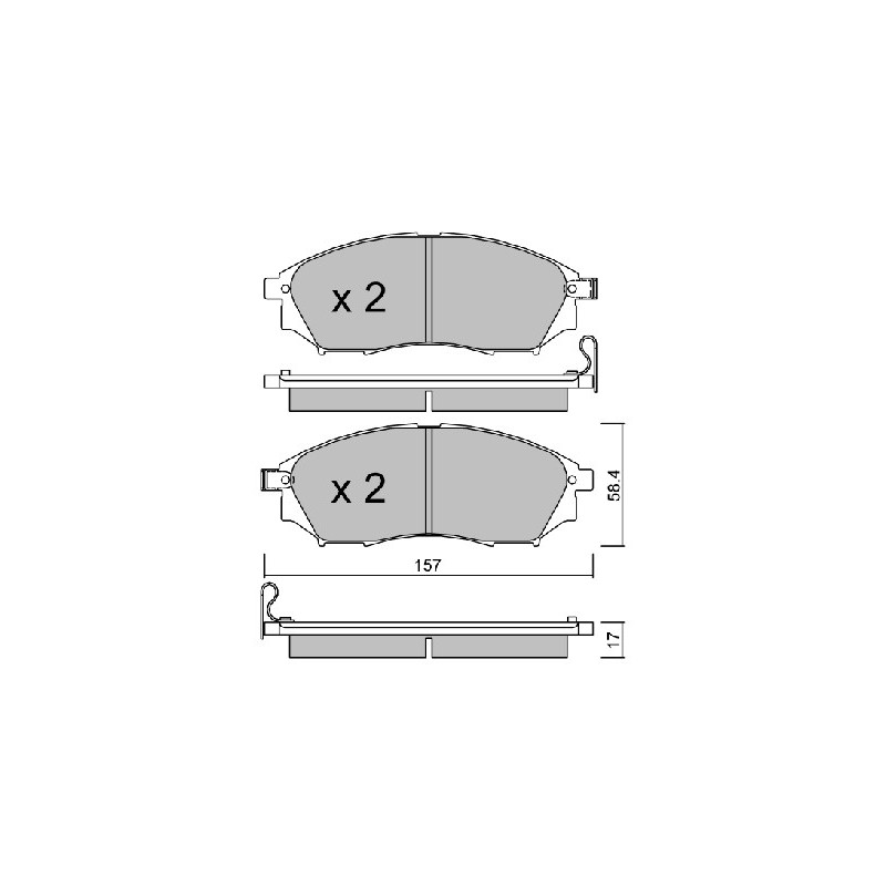 Jeu de quatre plaquettes de frein à disque AISIN
