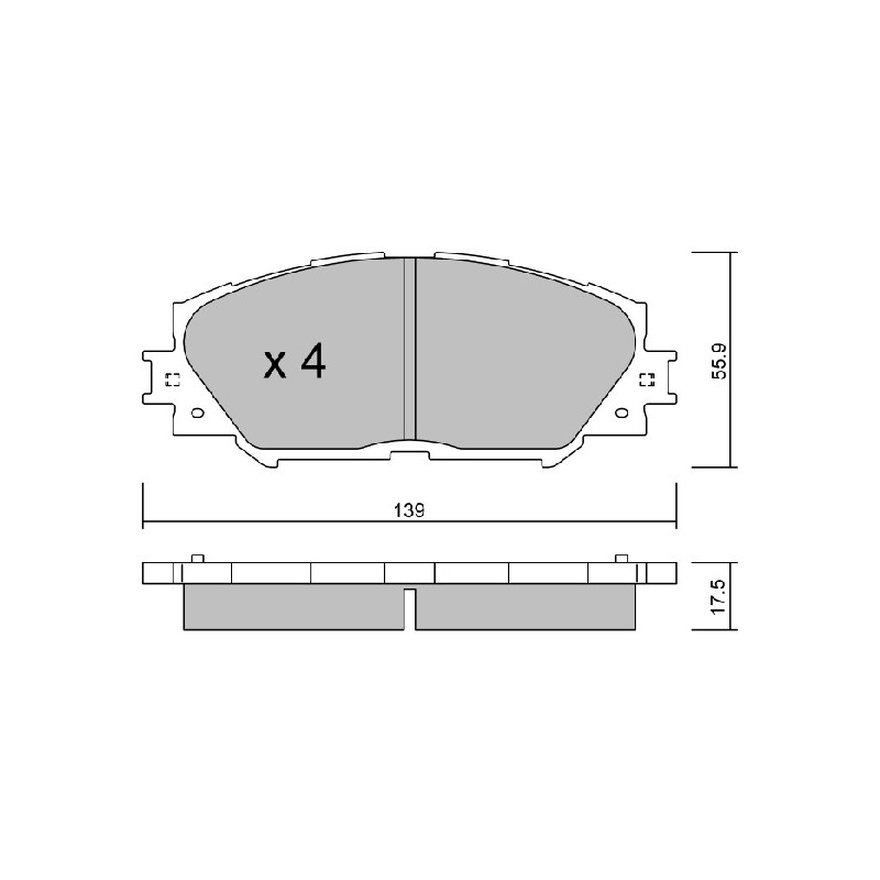 Jeu de quatre plaquettes de frein à disque AISIN