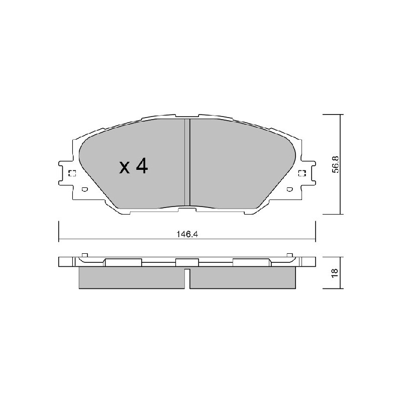 Jeu de quatre plaquettes de frein à disque AISIN