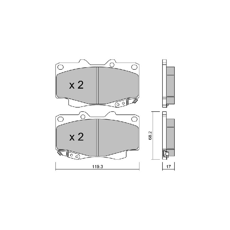 Jeu de quatre plaquettes de frein à disque AISIN