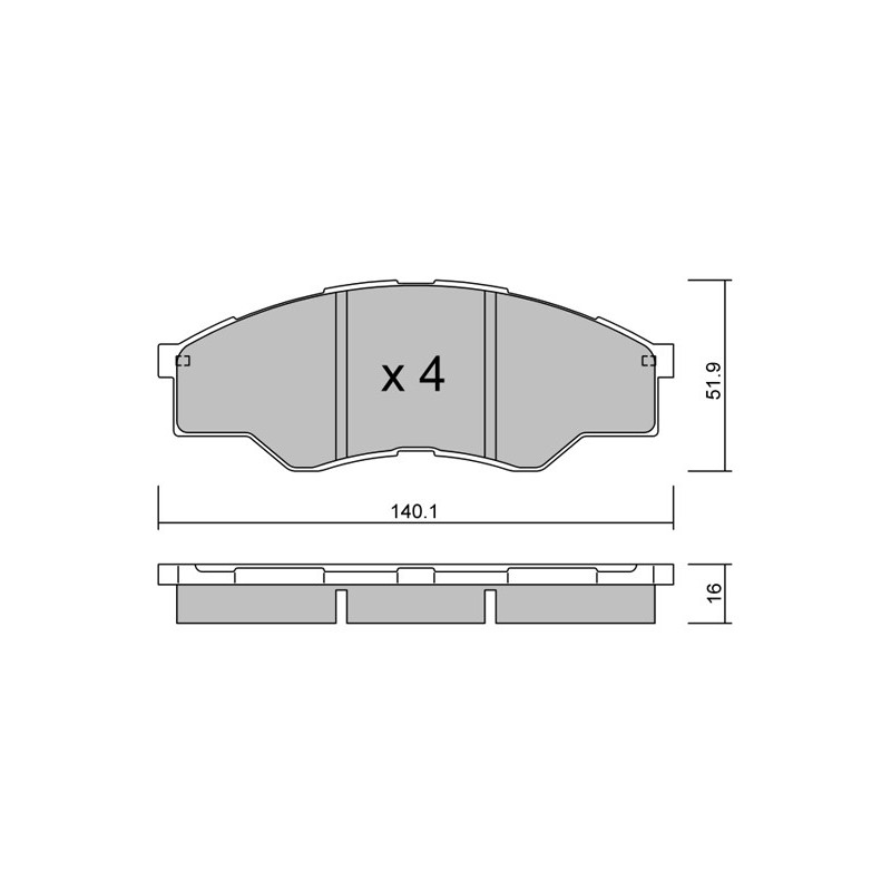 Jeu de quatre plaquettes de frein à disque AISIN