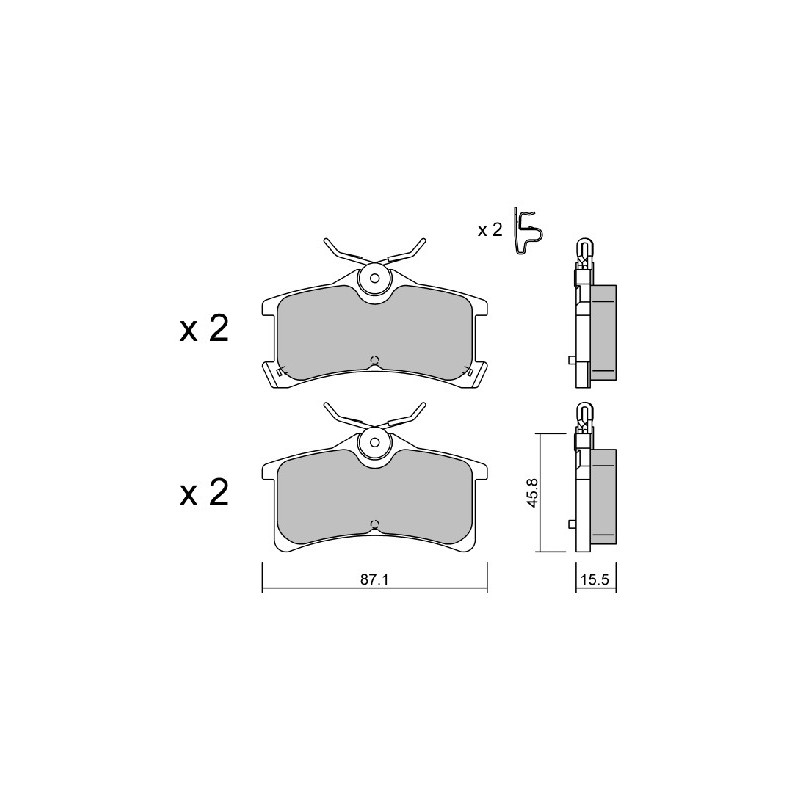 Jeu de quatre plaquettes de frein à disque AISIN