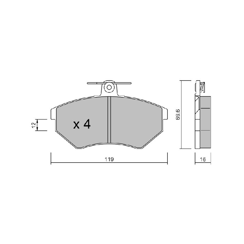 Jeu de quatre plaquettes de frein à disque AISIN