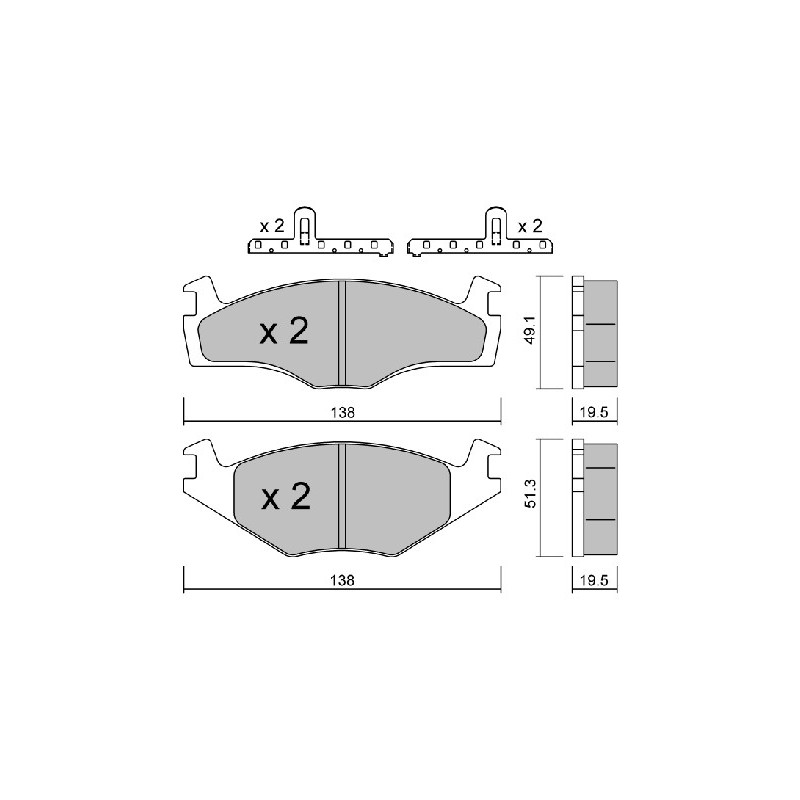 Jeu de quatre plaquettes de frein à disque AISIN