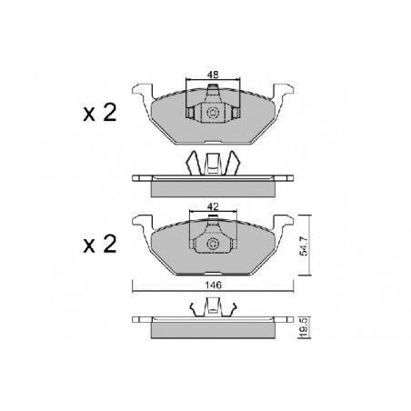 Jeu de quatre plaquettes de...