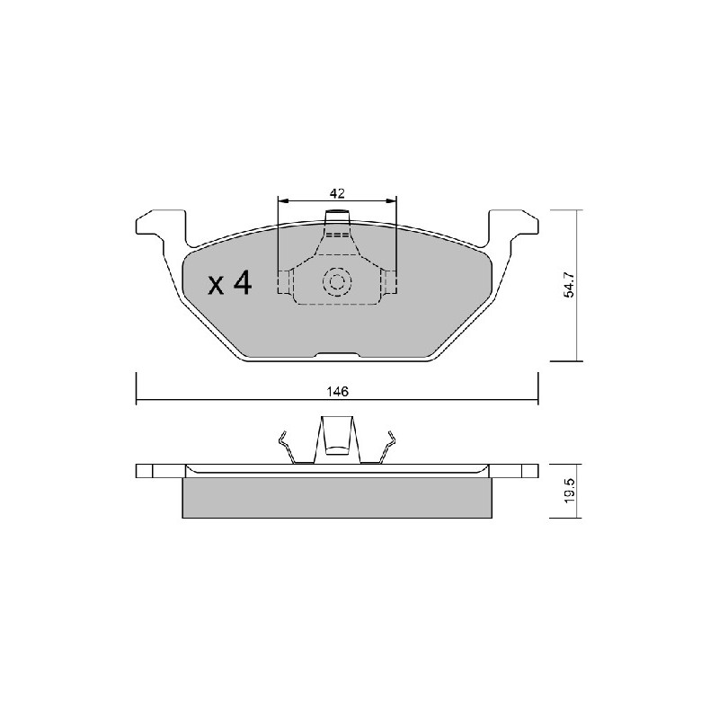 Jeu de quatre plaquettes de frein à disque AISIN