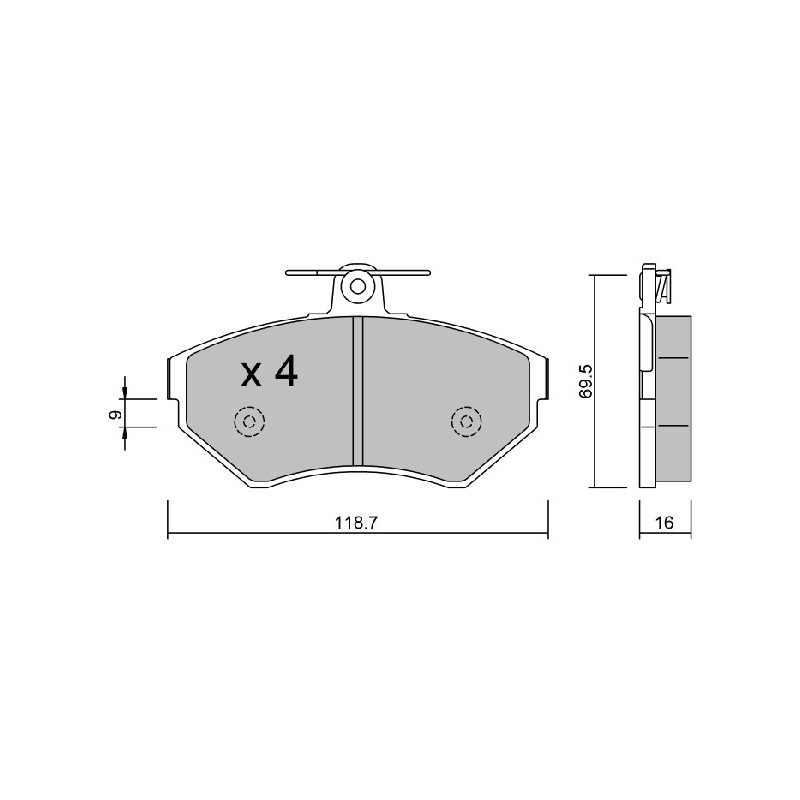 Jeu de quatre plaquettes de frein à disque AISIN