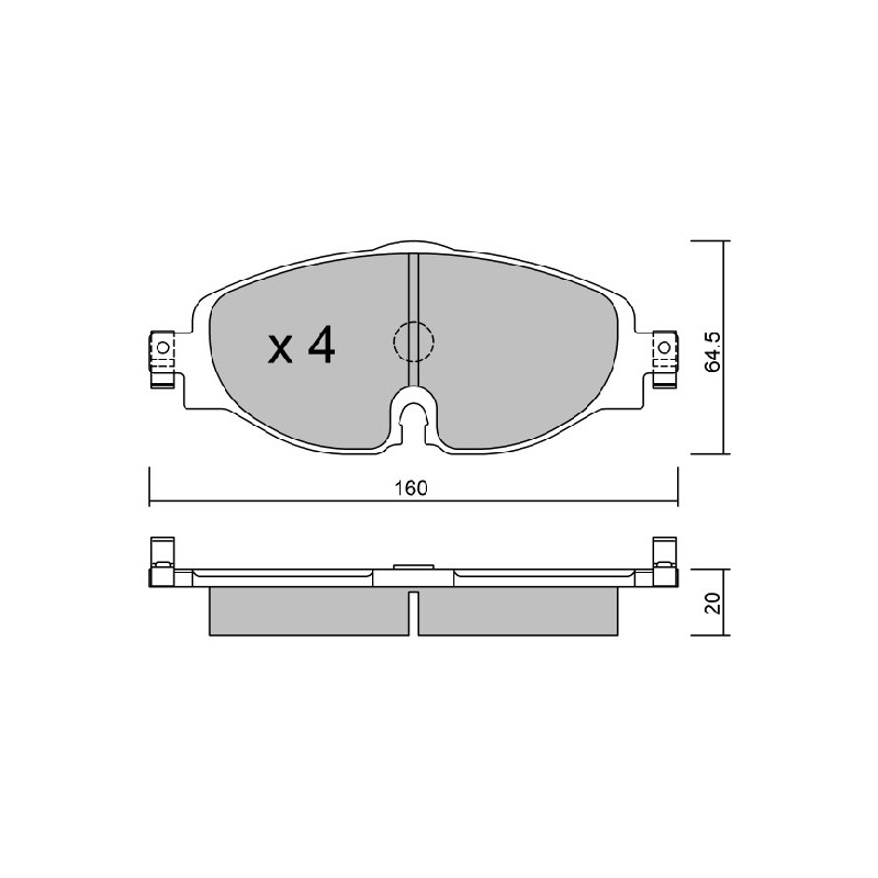 Jeu de quatre plaquettes de frein à disque AISIN