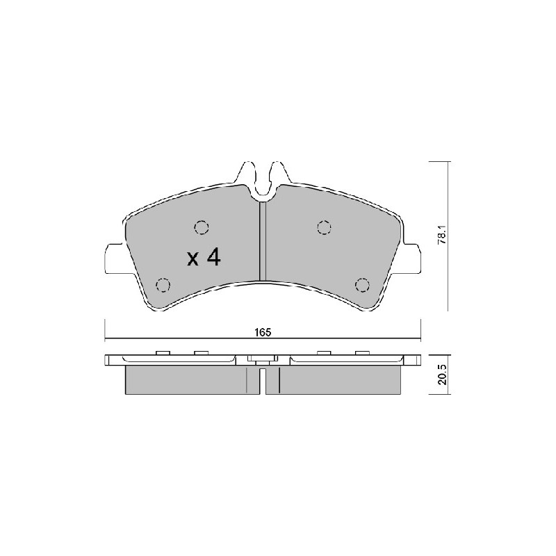 Jeu de quatre plaquettes de frein à disque AISIN