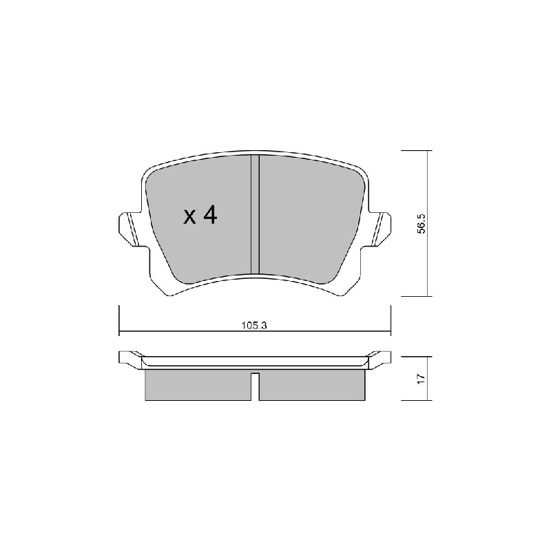 Jeu de quatre plaquettes de frein à disque AISIN