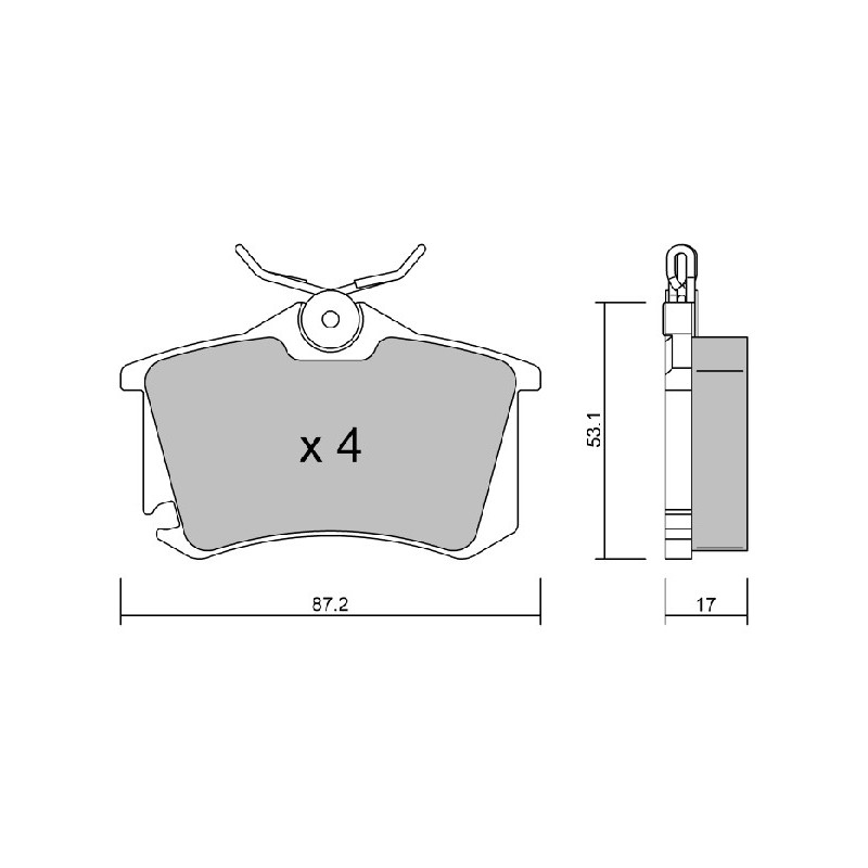 Jeu de quatre plaquettes de frein à disque AISIN